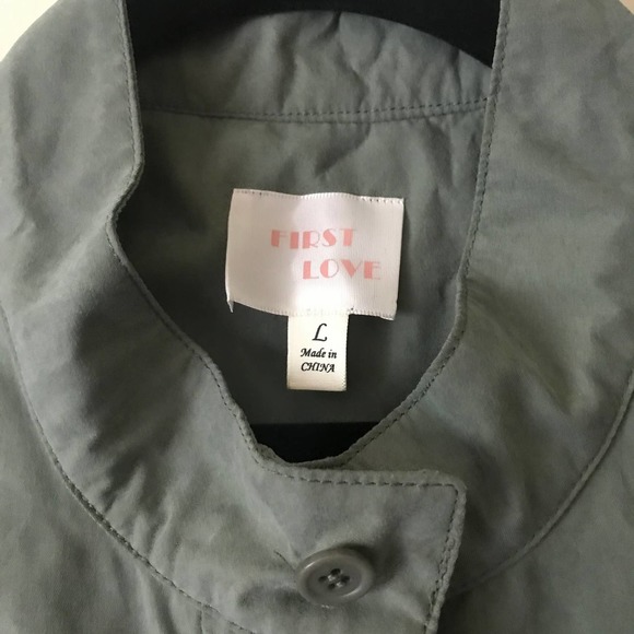 First Love Vest Womens Large‎ Green Cargo Military Drawstring Snap Full Zip Gorp - Picture 7 of 8